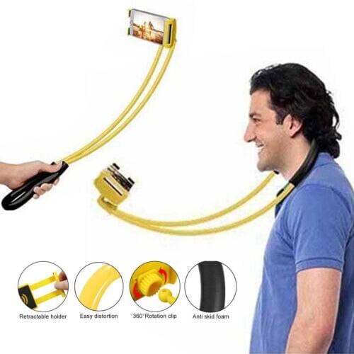 Mobile Smartphone Holder Hanging Neck Lazy Cellphone Mount Accessories 360 Degree Rotation Phones Holder Stand for IPhone Xiaomi