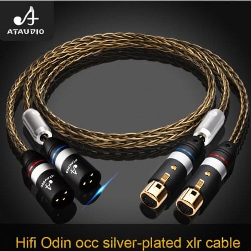 Hifi Silver-plated XLR Cable High Quality OCC 2XLR Male to Female Audio Cable With Gold-Plated Plug