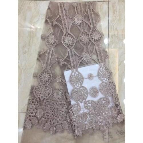Good design embroidery mesh tulle african lace fabric YG-569 for wedding dress/evening dress