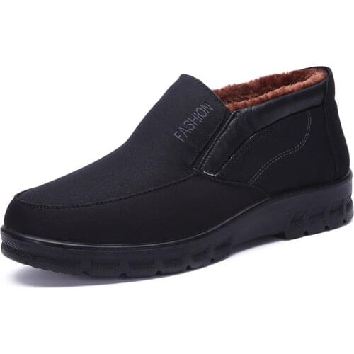 Big Size 38-48 Classic Men Waterproof Boots Shoes Winter Warm Fur Snow Boots Men Slip On Shoes Boot Non-slip Outdoor Shoes Man