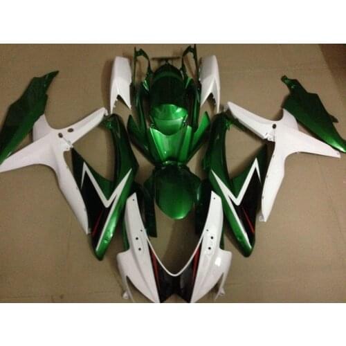 Injection mold Fairing kit for SUZUKI GSXR600 750 K8 08 09 GSXR 600 GSXR 750 2008 2009 ABS White green Fairings+7gifts SP27