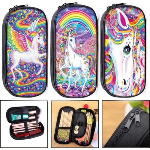 Colorful Unicorn Students Coin Purse Crown Cat Child pencil holder boys girls school case stationary bags kids Women Storage bag