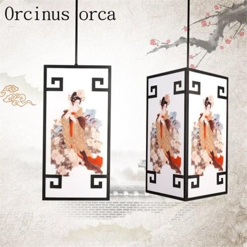 Modern new Chinese hand-painted chandeliers living room bedroom restaurant aisle simple creative iron Chandelier free shipping