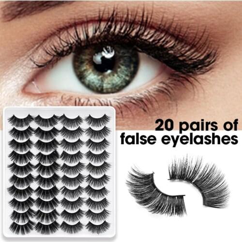 MEIANNA 20 Pairs 3D Mink False Eyelashes Wispy Full Handmade Fluffy Long Lashes Natural Eye Extension Makeup Kit
