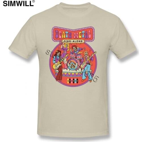 Death Metal Sing Along Tshirts Mens Vintage Short Sleeved Cotton Tees Top Crew Neck T-shirt Guitar Graphic T Shirt