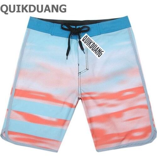 QUIKDUANG Mens Boardshorts Elastane Spandex Beachshorts Quick Dry Waterproof Board Shorts Casual Shorts Bermudas Shorts SZ30-38