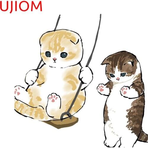 UJIOM Wallstickers Mofu Sand Cat Cartoon Sticker Japanese Art Decoration Wallpaper Vinyl Decal Wall Decor Removable PVC Decals