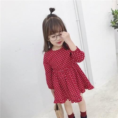 Toddler Girl Dresses Korean Fashion Print Long Sleeves Little Girls Dresses Cotton Spring Autumn Kids Clothing Princess Costume