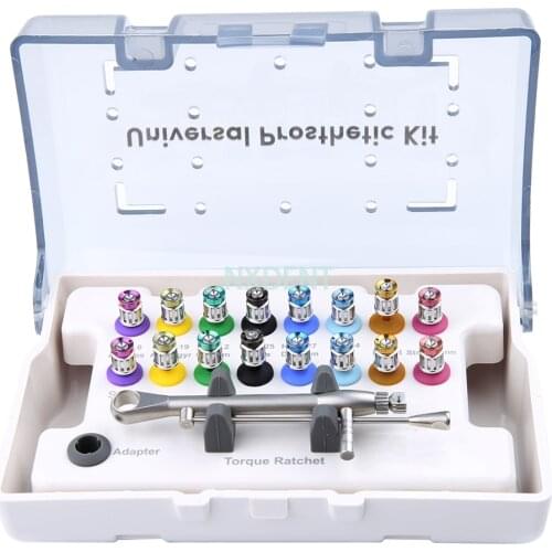 Whole Set 10-70NCM Dental Implant Screwdriver Torque Wrench Ratchet 16 Pcs Screw Driver Universal Restoration Tools Kit