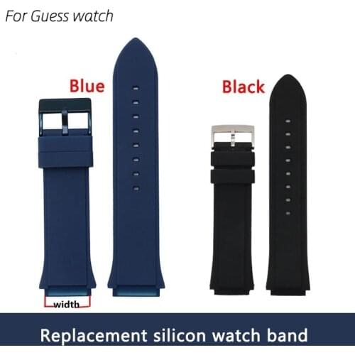 Silicone Rubber Convex Watch Belt Replacement for W0247G3 W0040G3 W0040G7 22mm watch band strap