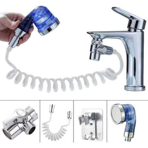 Detachable Sink Shower Extension Head Set Adjustable Quick Connect Faucet Hand Shower for Hair Wash Shower Home Bathroom