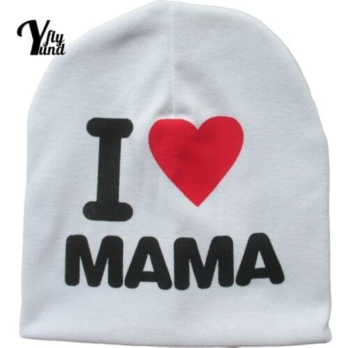 Yundfly Comfortable Warm Knitting Cotton Newborn Hat Cute Letters Print Infant Cap Baby Headwear Clothing Decoration Photo Props