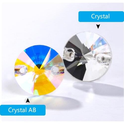 8/10/12/14/16/18/20mm Rivoli Sewing Rhinestone Flatback Diamond For Dress Round Wedding Crystal AB Strass Fabric Decorations