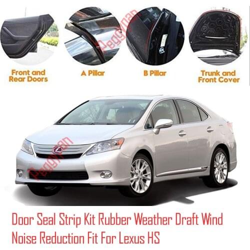 Door Seal Strip Kit Self Adhesive Window Engine Cover Soundproof Rubber Weather Draft Wind Noise Reduction Fit For Lexus HS