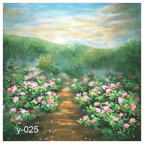 Spring scenic Backdrop Y025,10ft x20ft Hand Painted muslin Photography Background,estudio fotografico,photo studio backdrop