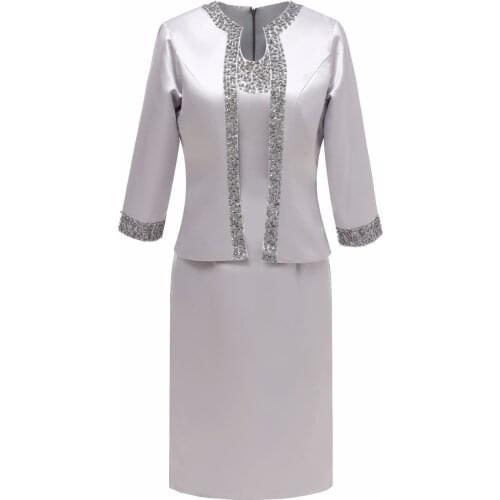 YNQNFS 2020 New Formal Bridal Gown Wedding Party Dress with Jacket Moms Dinner Dress Vestido