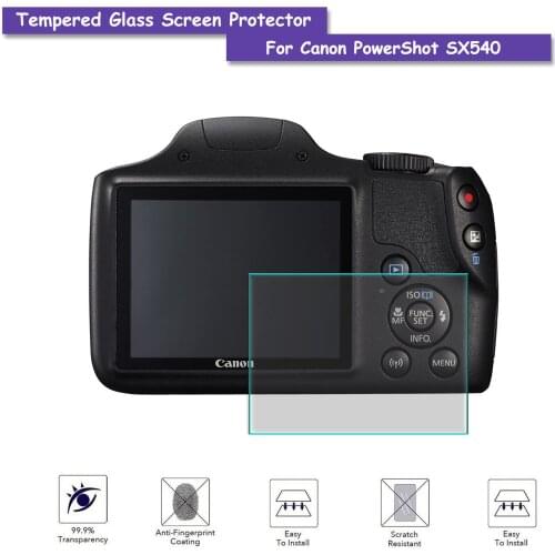 9H Tempered Glass LCD Screen Protector Shield Film for Canon PowerShot SX540 Anti-Scratch Cover Camera Accessories