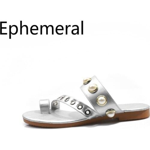 Ladies Crystal Luxury Slippers Silver Black Open Toe Slides Zoris Shoes Summer Plus Size 43-34 Shoes No Heel Student Fooetwear