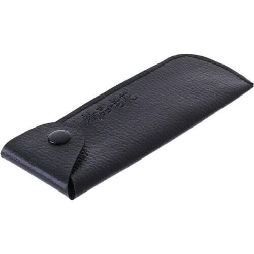 066F Glasses Bag Reading Glasses Case Portable Outdoor Travel 360 Rotation Faux Leather Soft Protective Storage Lightweight Men