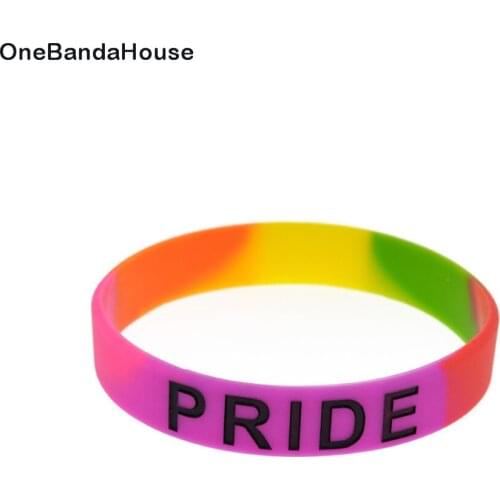 1PC Pride Silicone Rubber Wristband Segmented Color no Gender Jewelry