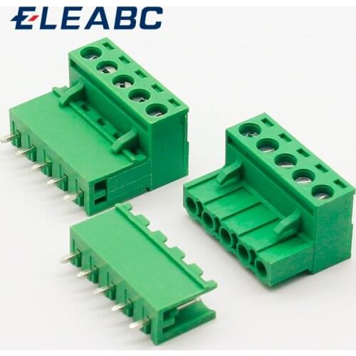 10 sets ht5.08 5pin Terminal plug type 300V 10A 5.08mm pitch connector pcb screw terminal block