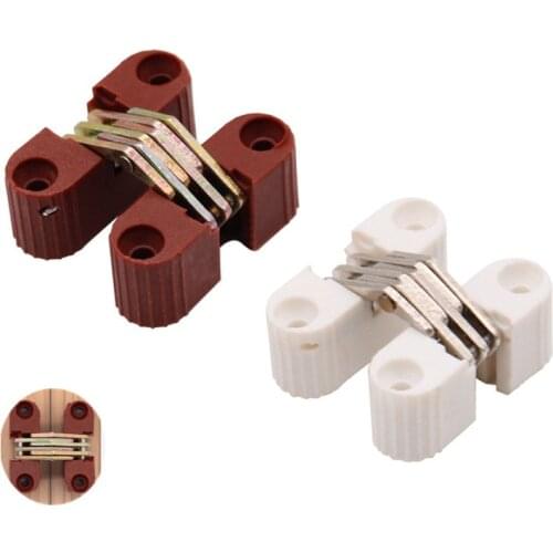 4pcs Hidden Hinges 33x11MM Folding Plastic Invisible Barrel Cross Hinge For Door Window Dining Table Furniture Accessories