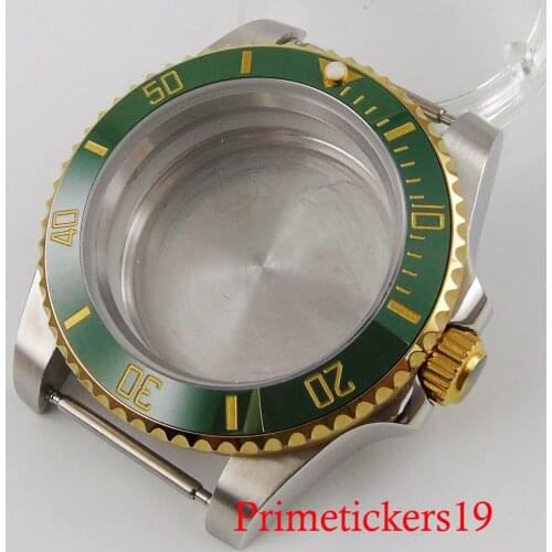 40mm bliger watch case sapphire glass without magnifier stainless steel fit NH35 ceramic bezes