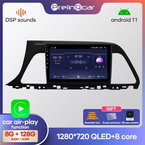 Prelingcar Android10.0 NO DVD 2 Din Car Radio Multimedia Video Player Navigation GPS For Hyundai sonata 9 2014 15 16 2017 4G IPS