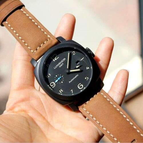 GULL TRON Men Automatic Watch Mens Luxury Watches Mechanical Wristwatch Luminous Sapphire 50m Waterproof ST2557 Leather Strap
