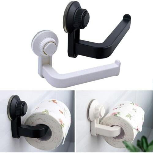 Kitchen Bathroom Toilet Paper Holder S uper Storage Suction Cup Wall Mount Removable Rack For placing rolls or Hanging towels