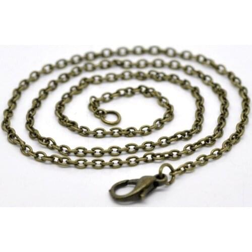 DoreenBeads 12 Bronze Tone Lobster Clasp Chain Necklaces 2x3mm 18" (B14104)