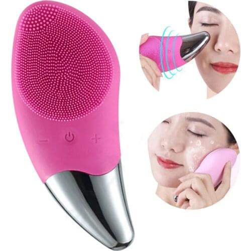 Electric Facial Cleansing Brush Silicone Sonic Face Cleaner Deep Pore Cleaning Skin Massager Face Cleansing Brush Device
