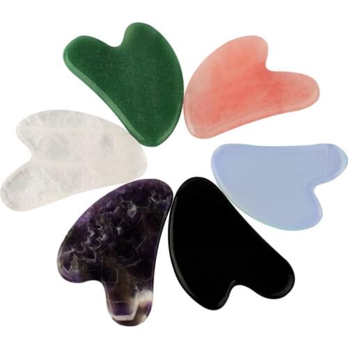Guasha Stone Jade Board from Different Natural Stone Scraper For Face Neck Back Body Acupuncture Pressure Therapy