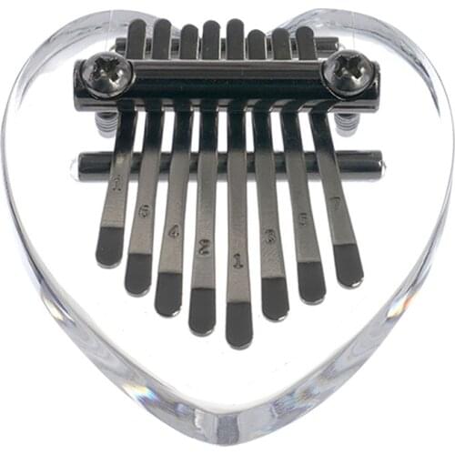 8 Keys Kalimba Crystal Transparent Kalimba Acrylic Thumb Piano Transparent Heart Musical Instrument Crystal Transparent Kalimba