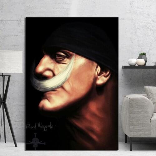 Canvas Painting Modular Picture Hd Print 1 Pcs Edward Newgate Whitebeard Pirates ONE PIECE Anime Wall Art Home Decoration Poster