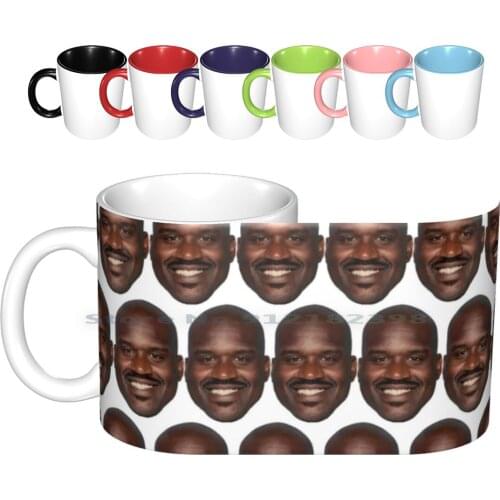 Shaq Attack Ceramic Mugs Coffee Cups Milk Tea Mug Shaq Funny Funny Face Face Pattern Weird Creative Trending Vintage Gift