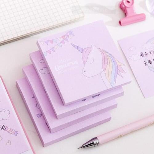 2pc Unicorn Plan Paper Memo Pad Sticky Notes Adhesivas Kawaii Stickers Notepad Notebook Office School Supplies Korea Stationery