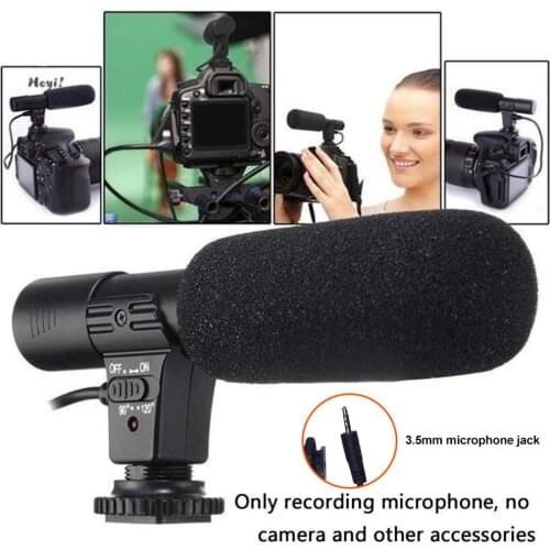Stereo Recording Microphone Condenser Mic for DSLR Camera PC Computer Phone
