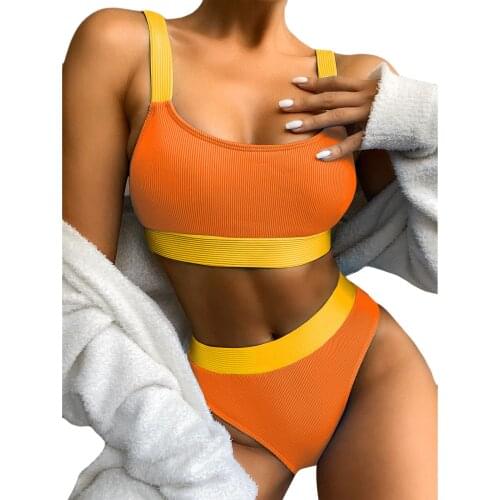 Sexy Womens Swimsuit 2021 High Waist Adjustable Bikini Set Push Up Swimsuit For Girl Two Pieces Swimwear Summer Bathing Suit