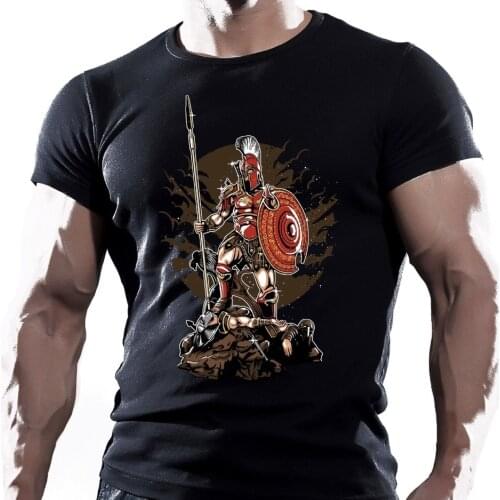 Hot Sale New MenS T Shirt SPARTAN WARRIOR MMA FIGHTING WORKOUT MOTIVATION MENS T SHIRT Muay Thai Funny O Neck T Shirt