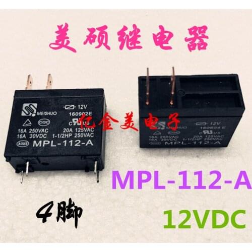 MPL-112-A-12V Relay 4-pin 16A 12VDC