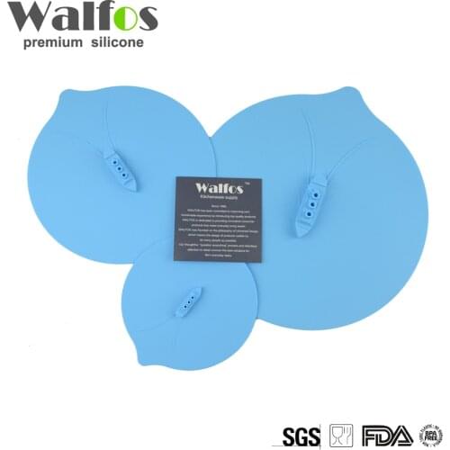Walfos Set of 3Pcs Silicone Steam Ship Pot Lids Pressure Cooker Seal Slicon Cover For Pan Silicone Spill Stopper Lid