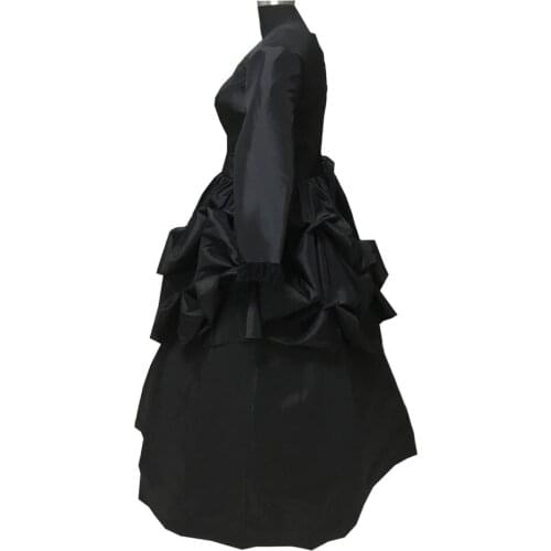 2020 New black Vintage costumes 18th Duchess Retro medieval Renaissance Reenactment Theatre Civil war Victorian dress D-554