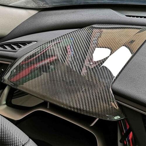 Carbon Fiber Car Steering Wheel Cover Trim Dashboard Panel Speeeter Cover for Honda Civic MK X MK10 2017-2020 LHD Interior Decor