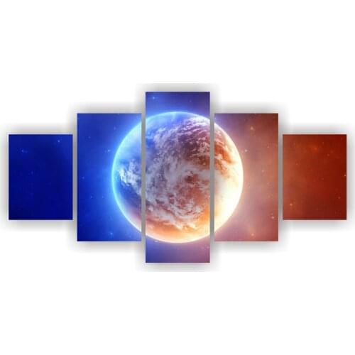 Top Fashion 5 Piece Modern Canvas Art New Product Universe Star Arts Home Decor Spray Painting Living Room Wall Decoration