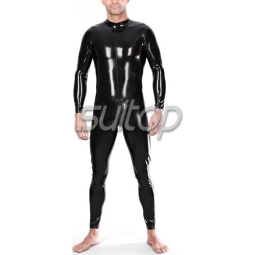 Suitop Super Value Latex rubber Classical catsuit with 3 ways back zip through crotch in stock items fast shipping