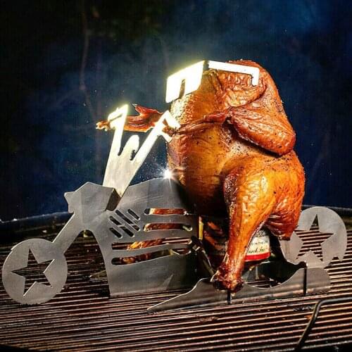 3D Motorcycle Beer Can Chicken Holder Stainless Steel Home Oven Grill Barbecue Rack Party BBQ Roast Chicken Stand Cooking Tools