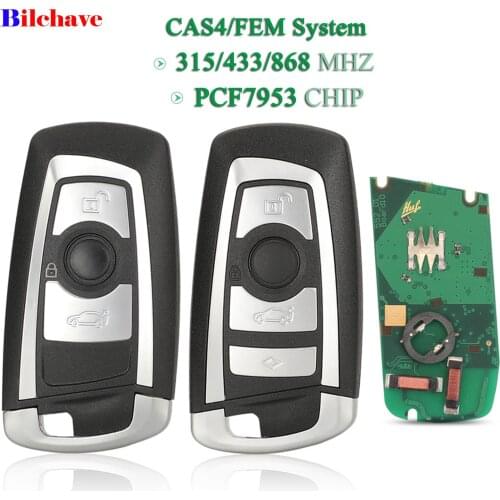 Bilchave 3/4 Buttons For BMW 2 3 4 5 6 7 Series X3 X4 CAS4/FEM System Fob 315/433/868Mhz PCF7953 Chip Smart Remote Car Key