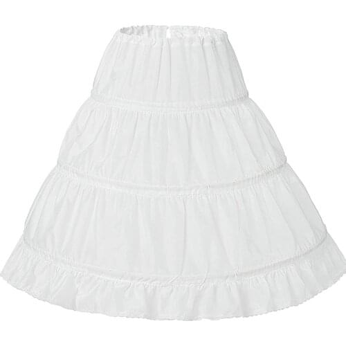 Spring Fashion Girls' 3 Hoops Petticoat Skirt Flower Girl Crinoline Skirt