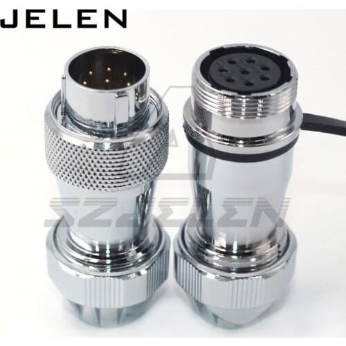 WS20 series 8pin waterproof connector IP67 Male and female, Metal round docking waterproof connector 8pin plug socket
